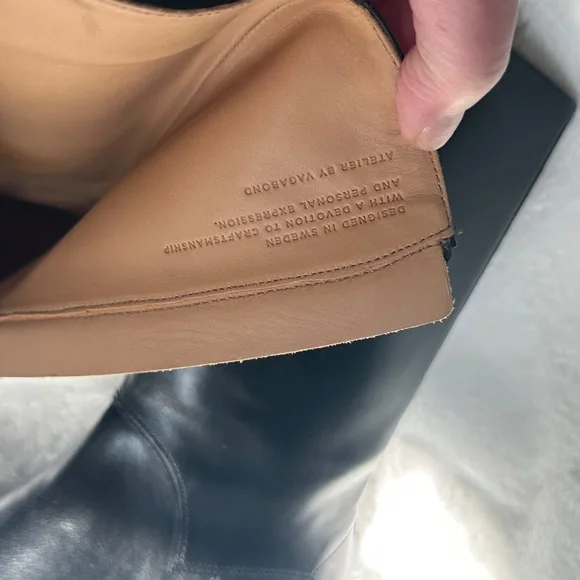 Black leather boots made in Sweden - Picture 3 of 11